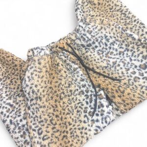 Leopard Print Fuzzy Pajama Pants